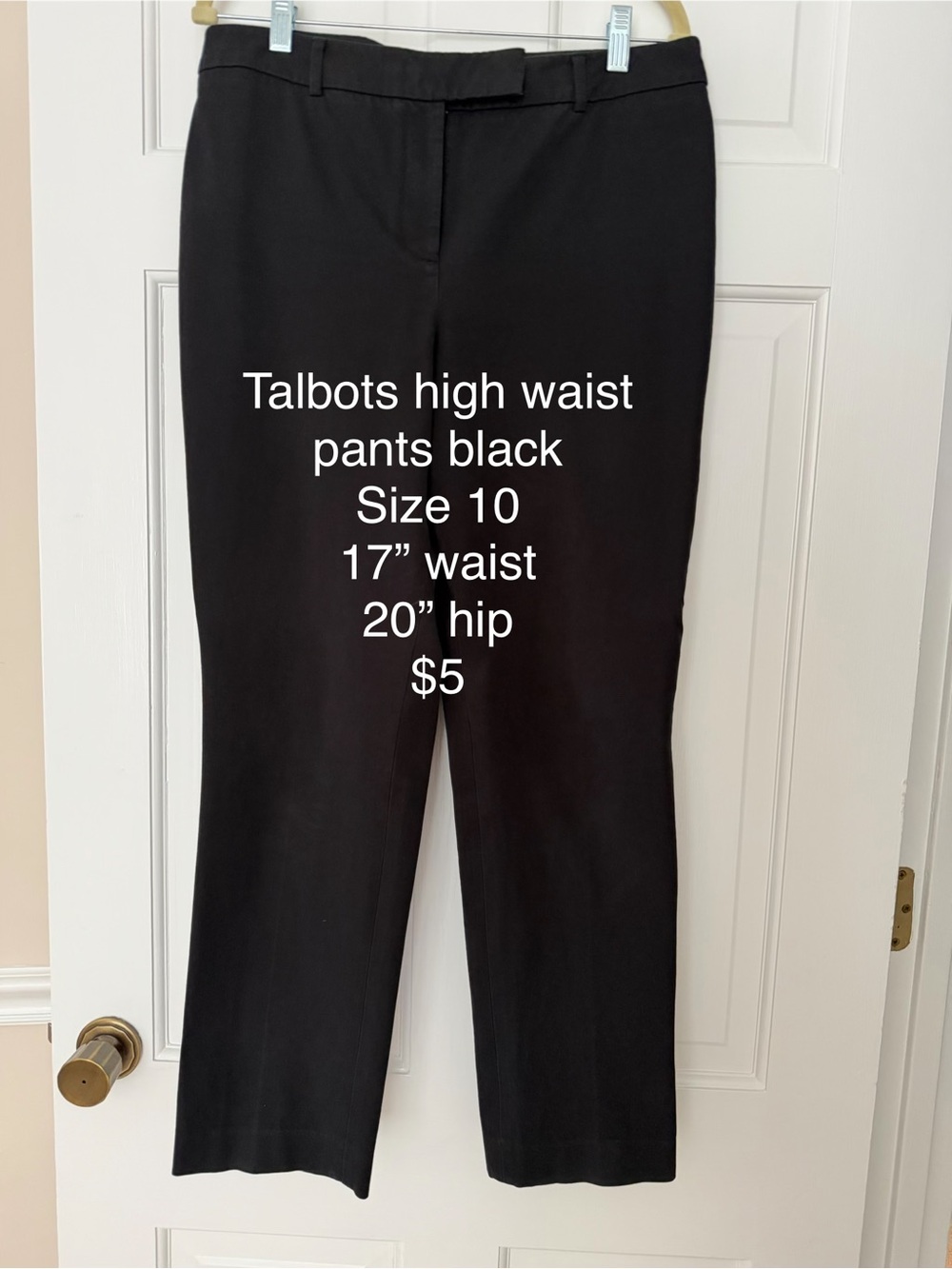 Talbots Black High-Waist Straight Leg Trousers